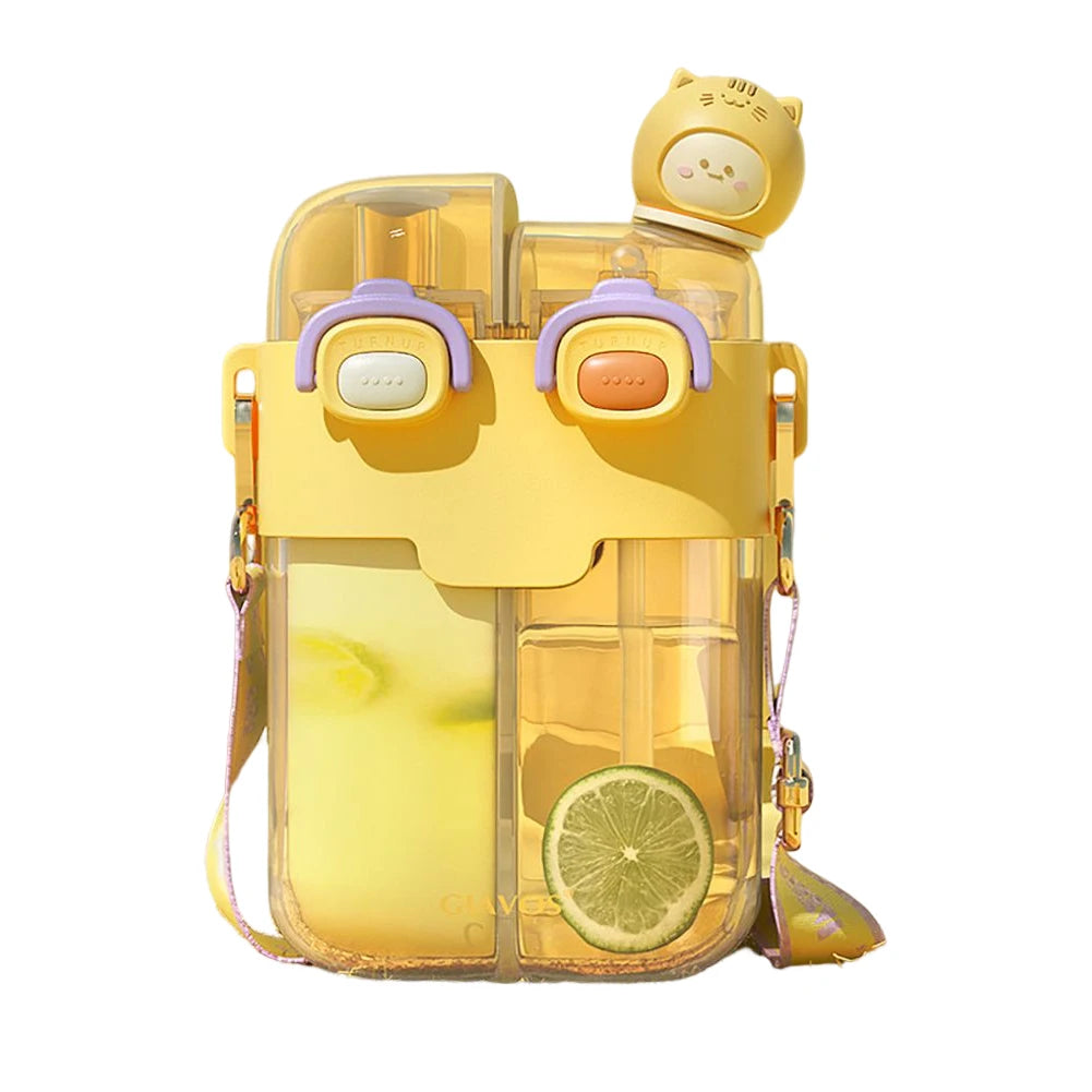 780ml Leakproof Kids Water Bottle with Straw – Portable Cartoon Design for School, Camping & Outdoor Activities 🧃🏕️