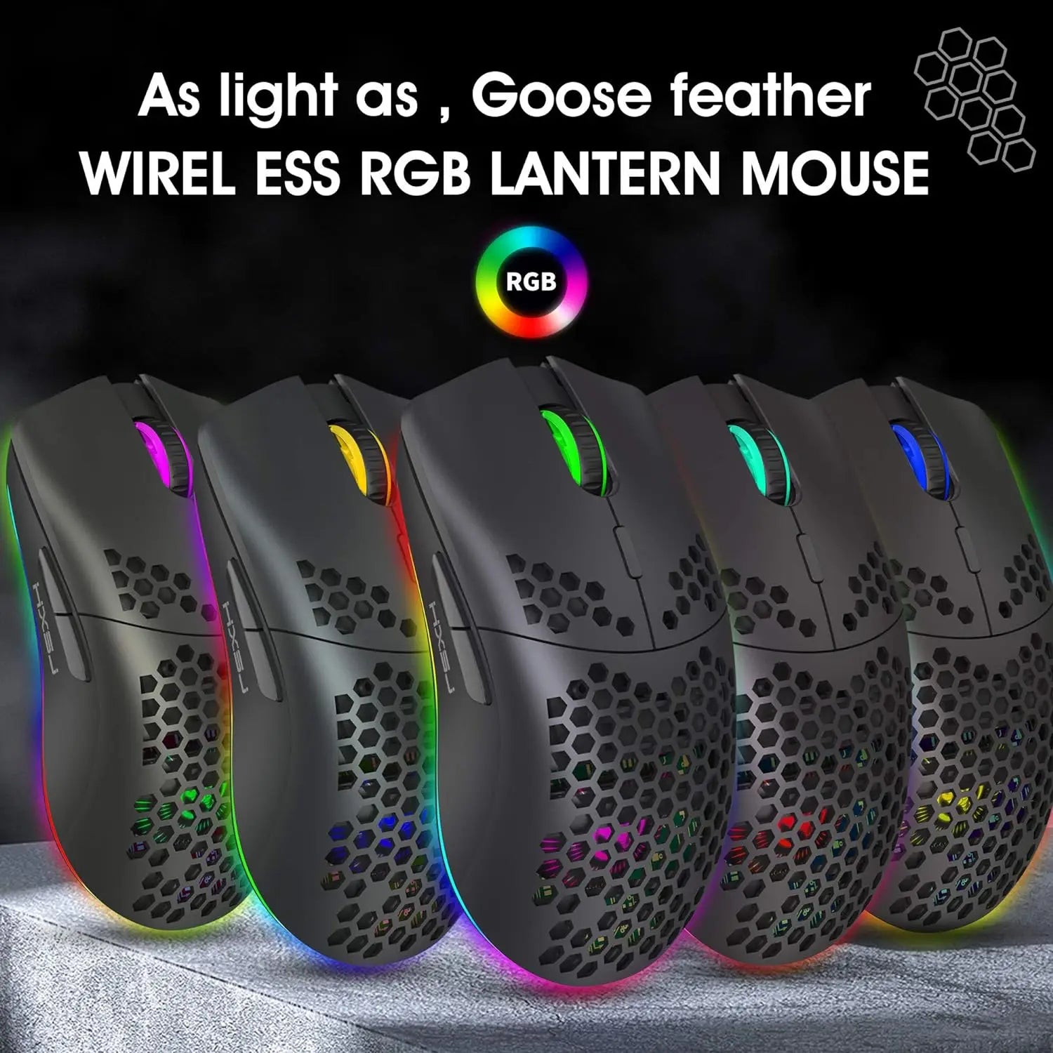 MambaSnake X HXSJ T66 Wireless Gaming Mouse – 2.4GHz Rechargeable Mouse with 6 Programmable Buttons & Ergonomic Design