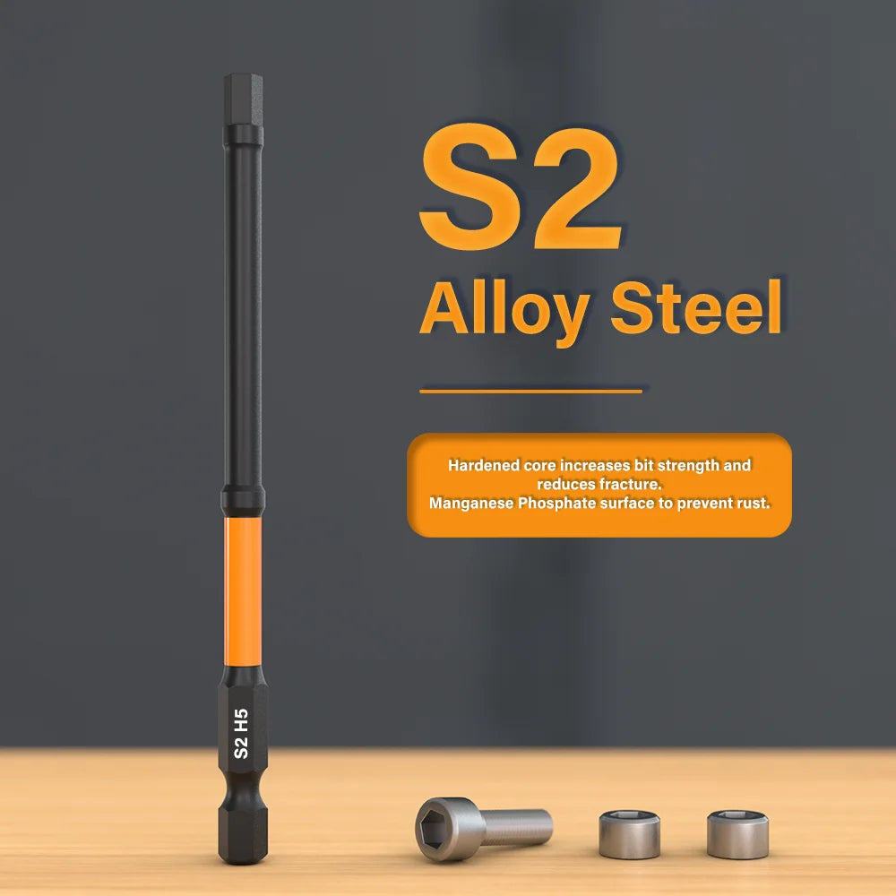 Impact Torx & Hex Bit Set – 3" & 6" T7–T40 Torx + H1.5–H8 Hex with CNC-Machined Tips