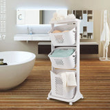 3-Layer Laundry Basket with Wheels – 20 kg Capacity Multi-Functional Storage for Home Organisation