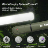 Selorss Rechargeable Camping Lamp – Portable Waterproof 2000mAh Tent Light & Spotlight for Outdoor & Work 🏕️🔦💡