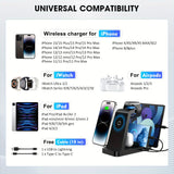 5-in-1 Fast Wireless Charging Station for iPhone 15/14/13/12 Pro Max, Apple Watch & AirPods – Multi-Device Charger