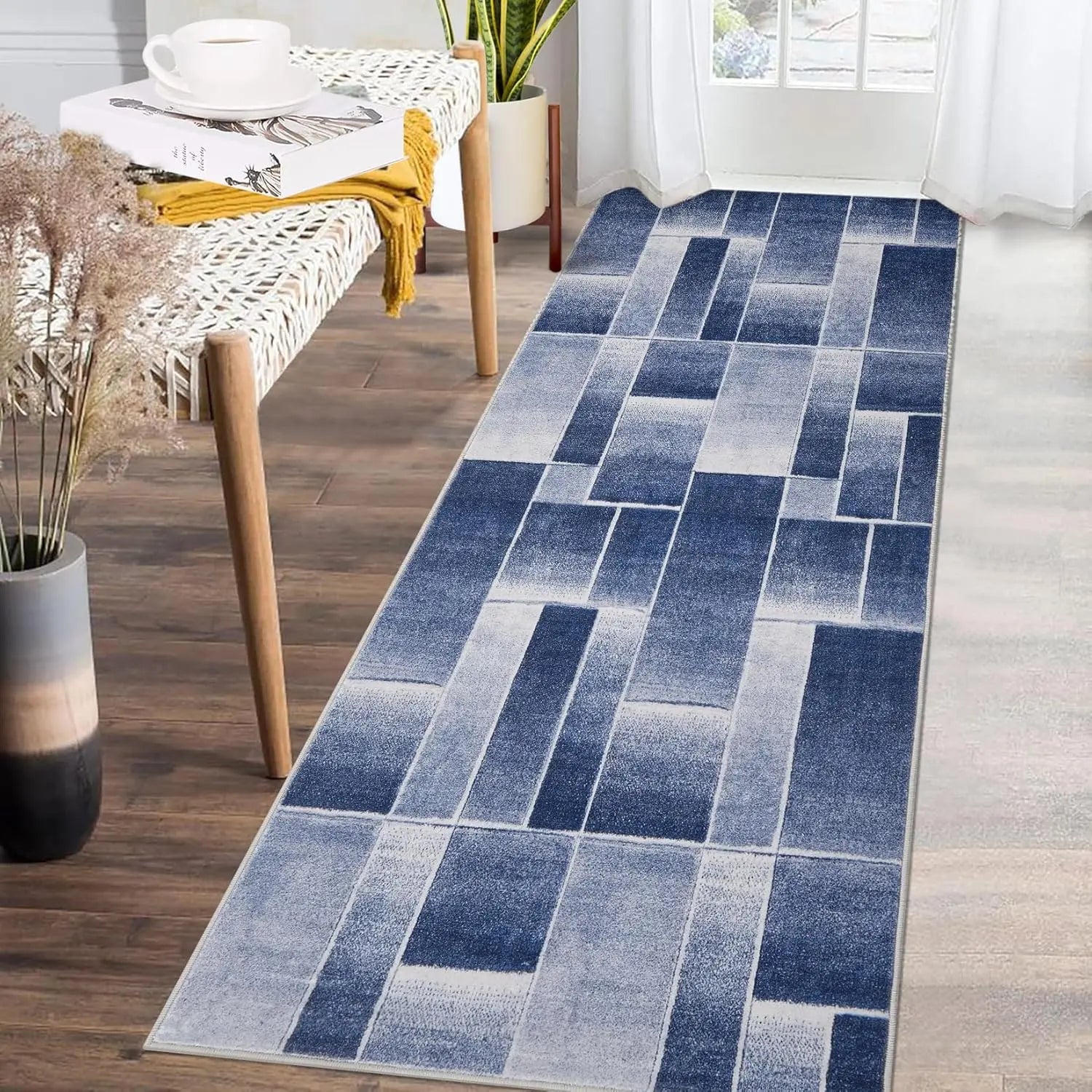 Modern Geometric Area Rug – Soft Washable Floor Carpet for Living Room, Bedroom & Dining Space