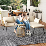 “3-Piece Patio Furniture Set – Wicker L-Shaped Sectional Conversation Sofa with Cushions for Backyard, Porch & Garden”