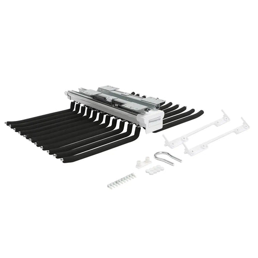 22-Arm Pull-Out Trousers Rack Steel Pants Hanger Bar Slide-Out Closet Organiser (Black)