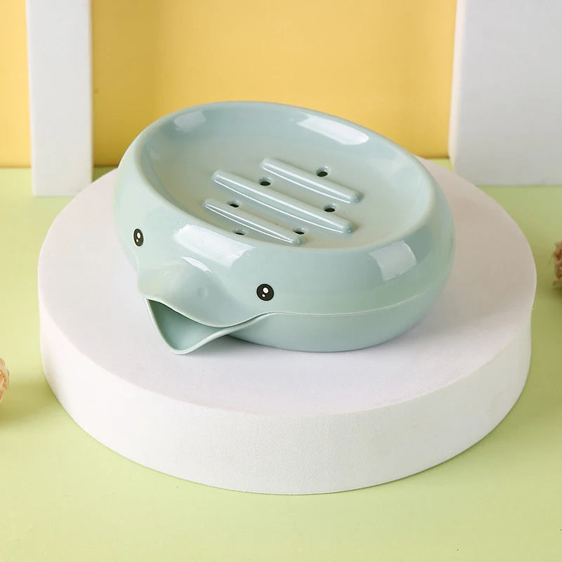 Duck-Shape Self-Draining Double-Layer Soap Dish – Fun & Functional 🦆