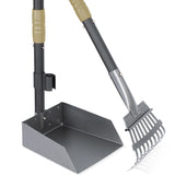 Dog Pooper Scooper Tray & Rake Set – Pet Waste Removal System with Long Adjustable Stainless Steel Handles for Easy Cleanup