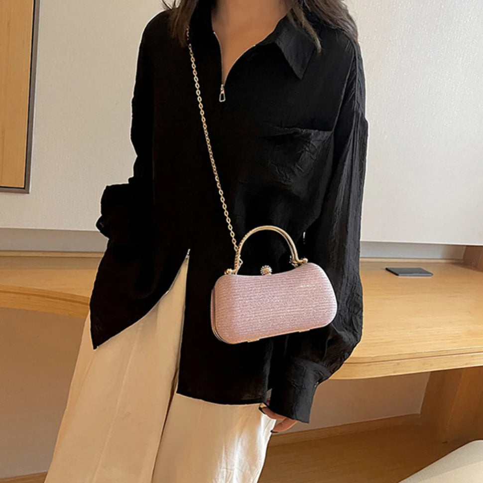 Women’s Rhinestone Banquet Bag – Fashion Texture Luxury Handbag, Crossbody & Shoulder Clutch Purse for Parties & Celebrity Dinners