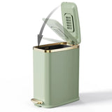 Slim Trash Can with Lid – Rectangular Narrow Waste Bin for Bathroom, Bedroom & Office (Soft-Close Top)