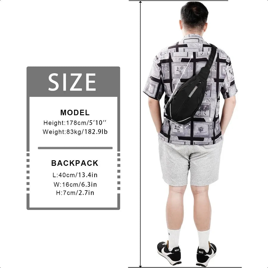 Waterfly Small Crossbody Sling Backpack — Anti-Theft Chest & Shoulder Travel Bag