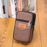 Men’s Outdoor Sports Waist Bag – Multi-Pocket Canvas Coin Pouch & Zipper Change Purse