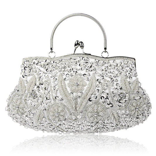 Women Beaded & Embroidered Evening Clutch Bag for Weddings & Parties – Elegant Mini Tote