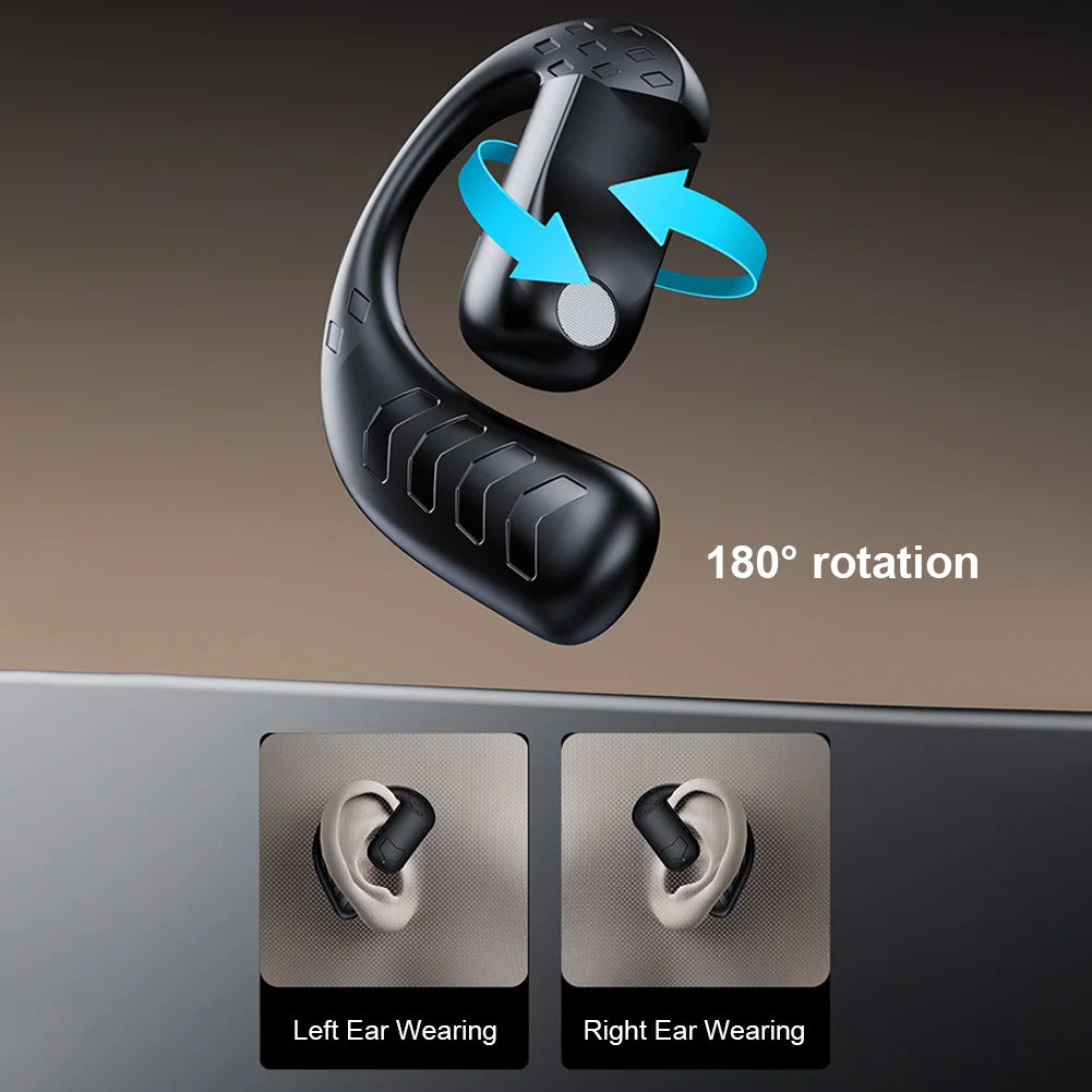 Handsfree Bluetooth Headset – Single Ear Hook Earpiece with Noise Cancelling Mic, Waterproof Design for Android, iPhone & Samsung