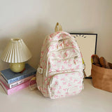 Korean Fashion Bow-Print Backpack Set — Lightweight 3-Piece Student Schoolbag for Girls