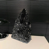 Large Capacity Sequin Tote Bag for Women – Slouchy Hobo Under-Arm Purse for Work, Travel & Shopping