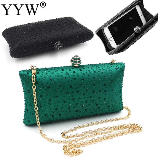 Luxury Rhinestone Chain Clutch Handbag for Women – Party Wedding Shoulder & Crossbody Evening Bag