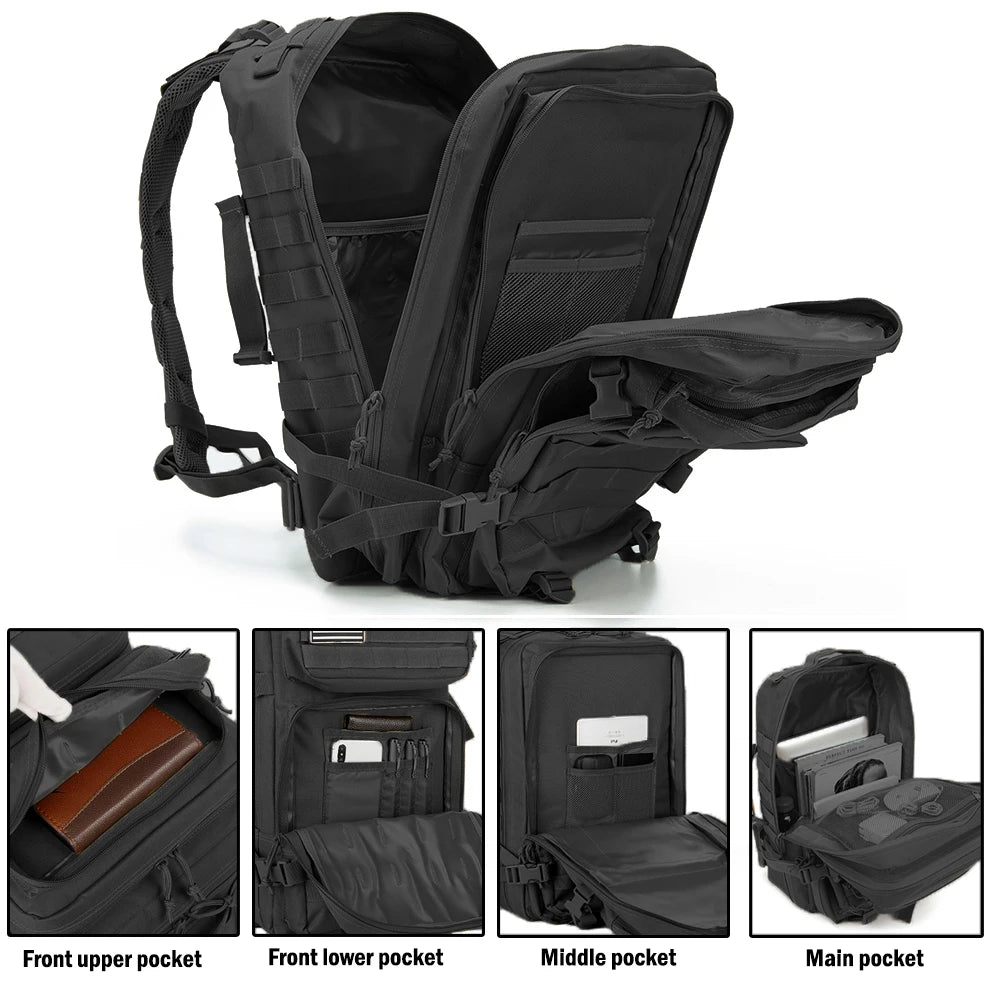 30–50L Tactical Survival Backpack – Modular Outdoor Assault Pack for Hiking, Trekking & Hunting