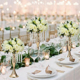 4-Piece Gold Crystal Flower Stand Set – Elegant Wedding Centerpieces & Home Décor Vases for Parties, Anniversaries & Events