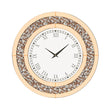 Luvodi Crystal Mirror Wall Clock – Sparkle Bling Diamond Round Wall Clock with Silver & Tawny Crushed Crystal Detailing