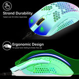 Ziyou Lang Wired Gaming Keyboard and Mouse Combo – Blue LED Backlit Mechanical Keyboard with Precision Gaming Mouse