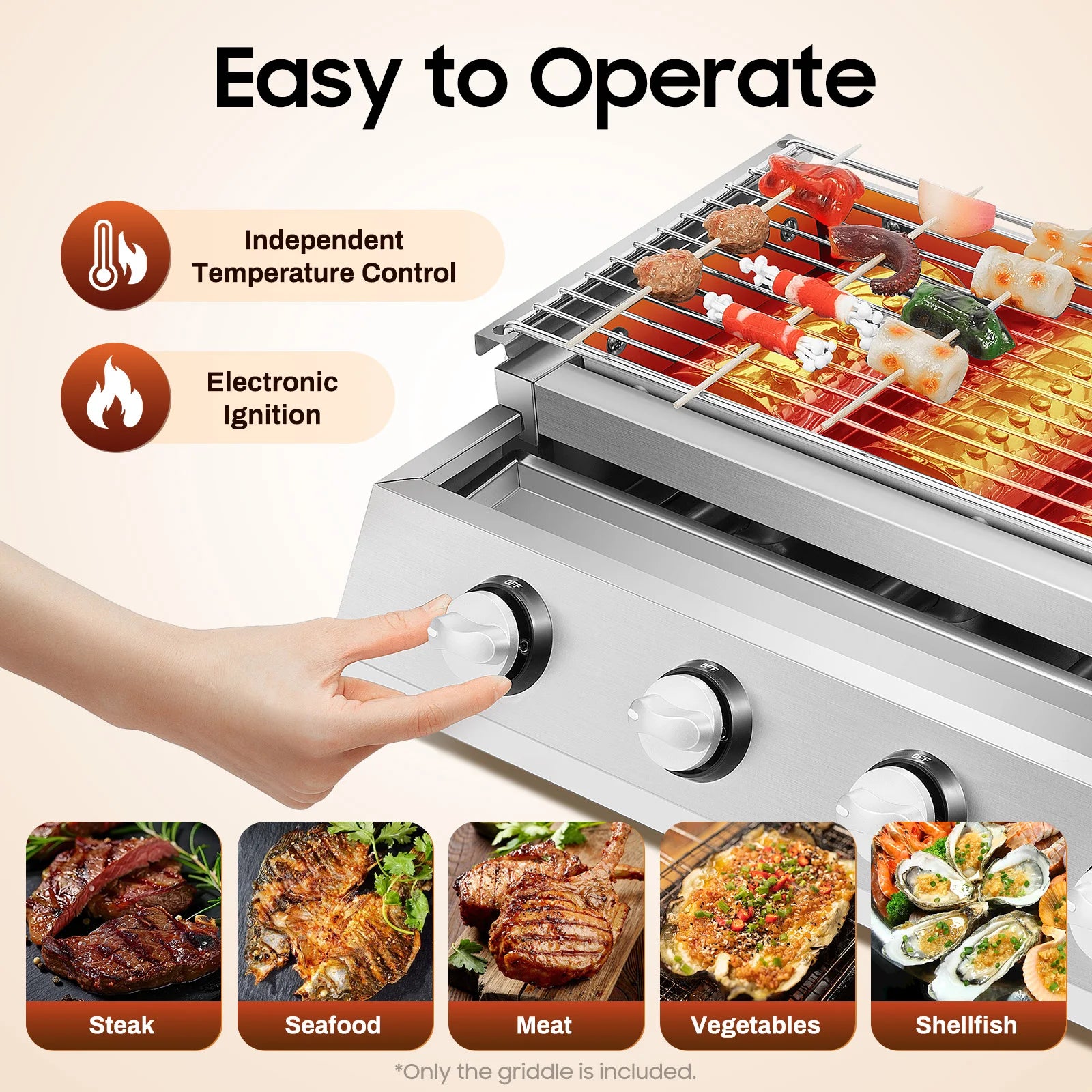 “4-Burner Propane Gas BBQ Grill – Stainless Steel Portable Smokeless Barbecue for Outdoor Patio & Garden”