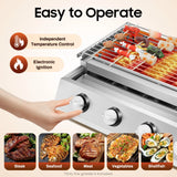 “4-Burner Propane Gas BBQ Grill – Stainless Steel Portable Smokeless Barbecue for Outdoor Patio & Garden”