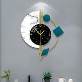 Silent Marble Wall Clock – Creative Semicircle Quartz Design for Living Room & Bedroom Décor