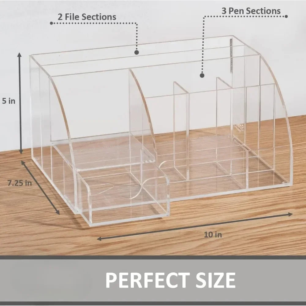 Multi-Compartment Desktop Organizer – 9-Slot Home & Office Shelf