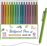Retractable Soft Gel Ink Pens – 11 Pack Black Ink Fine Point (0.5 mm) Smooth Writing Cute Pens for Office & School