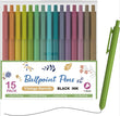 Retractable Soft Gel Ink Pens – 11 Pack, 0.5mm Fine Point Black Ink Cute Pens for School, Office & Journaling