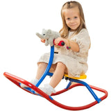 PLATPORTS Kids Rocking Horse & Single Teeter-Totter Rocker – Safe Home & Backyard Playground Equipment