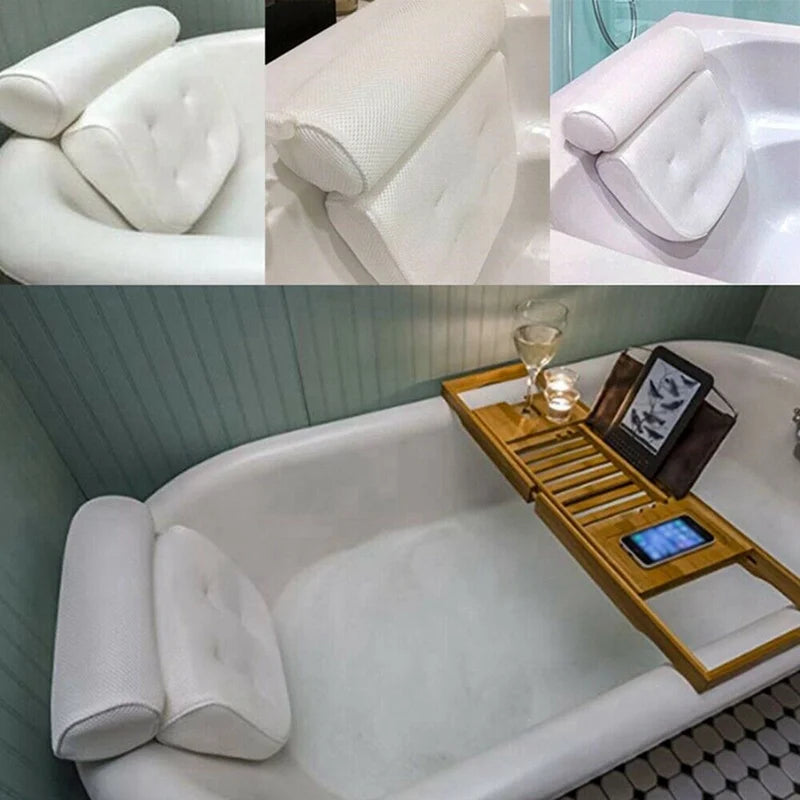3D Mesh Spa Bath Pillow – Breathable Neck & Back Support for Home & Hot Tub