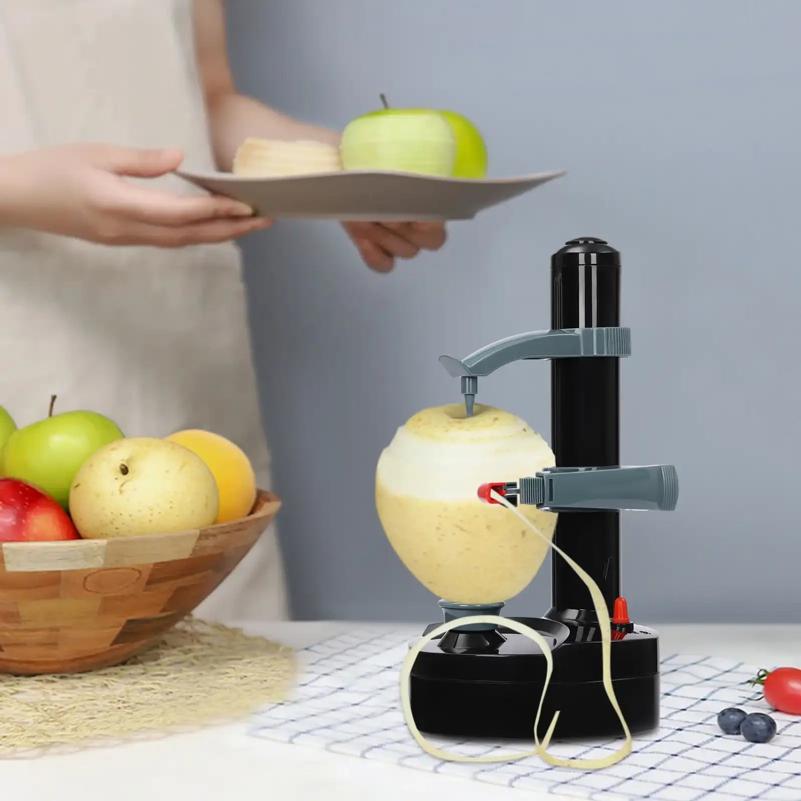 Automatic Electric Vegetable & Fruit Peeler – Stainless Steel Multi-Function Kitchen Tool