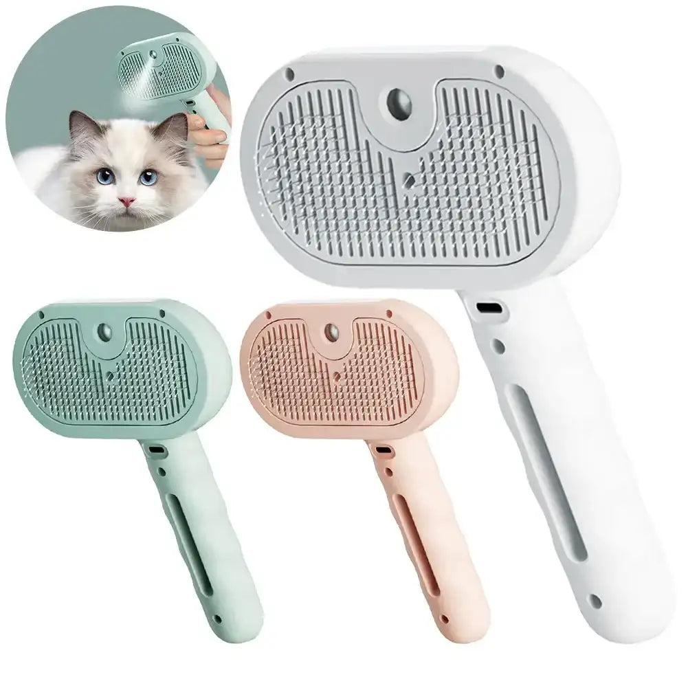 3-in-1 Pet Steam Brush – Spray Grooming & Hair Removal Comb for Cats & Dogs
