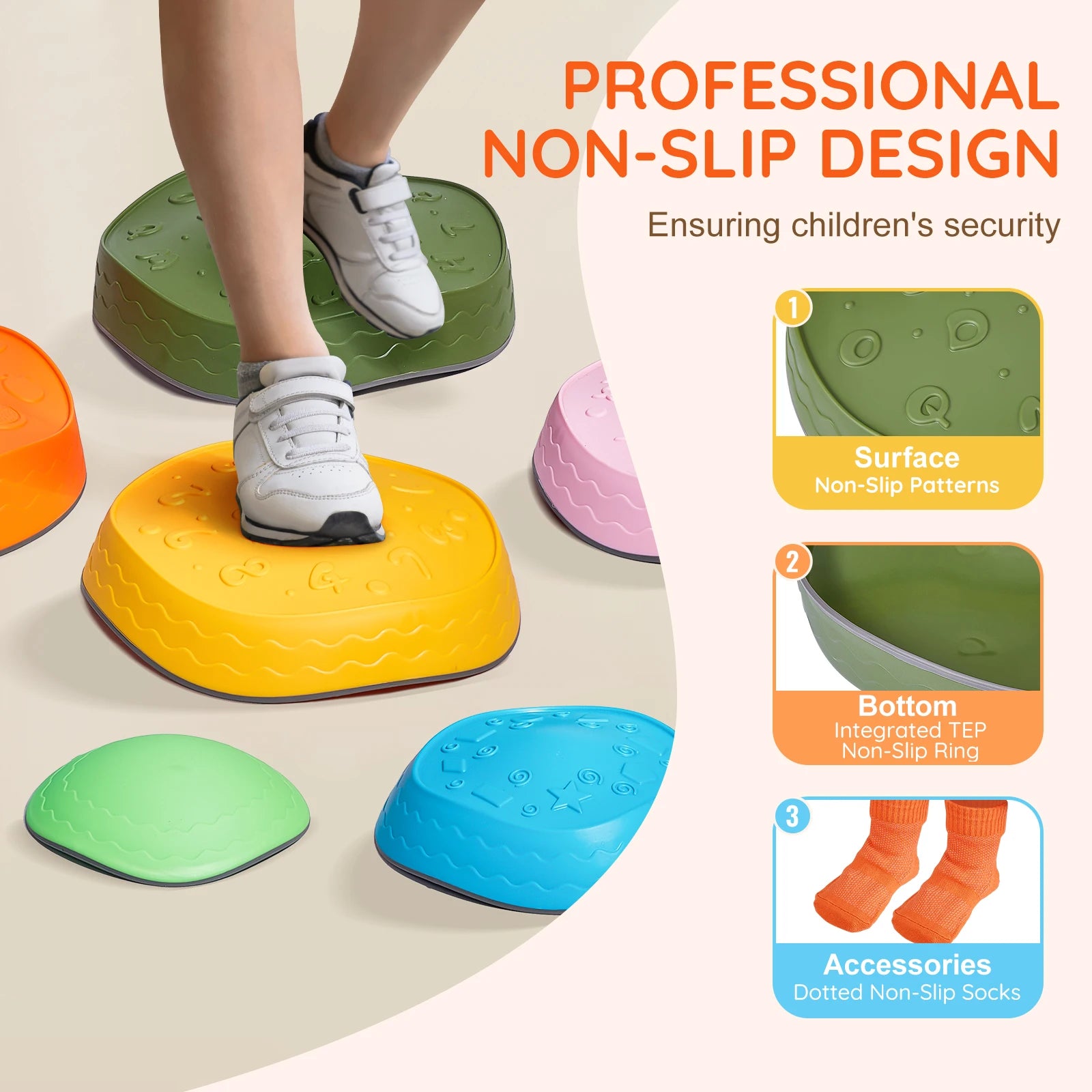 Succebuy 5–6 Pcs Balance Stepping Stones – Kids Training & Sensory Play Toys for Indoor/Outdoor Games 🪨👧👦