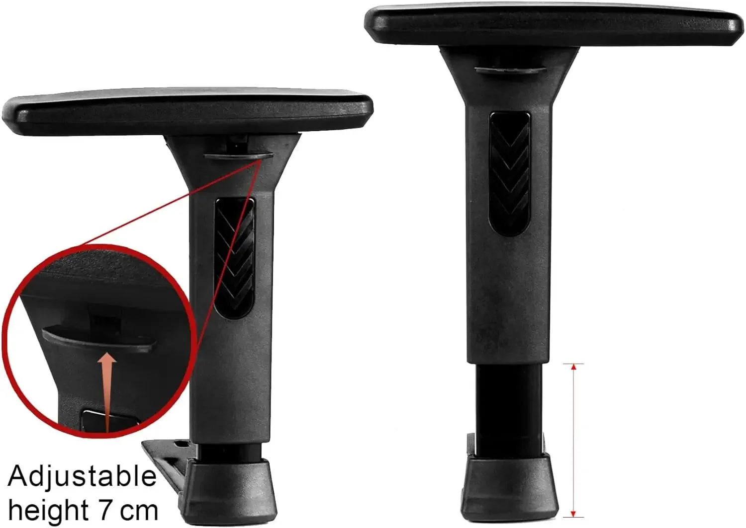 3D Adjustable T-Arms Armrest Pair – Universal Replacement Parts with Upright Brackets for Office & Gaming Chairs