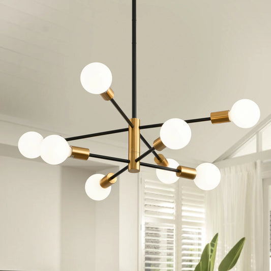 Modern Sputnik Linear LED Chandelier – 8/12 Light Pendant Ceiling Fixture for Stylish Home Interiors