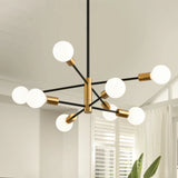 Modern Sputnik Linear LED Chandelier – 8/12 Light Pendant Ceiling Fixture for Stylish Home Interiors