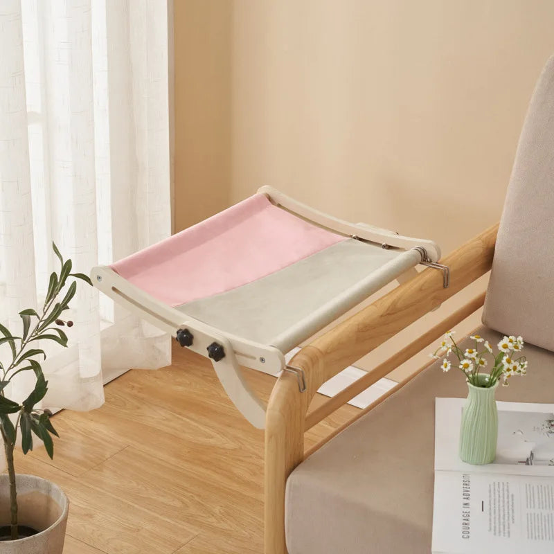 Cat Hammock Dual-Use Bed – Adjustable Window & Radiator Hammock for Indoor Cats, Wooden Frame Holds up to 18KG