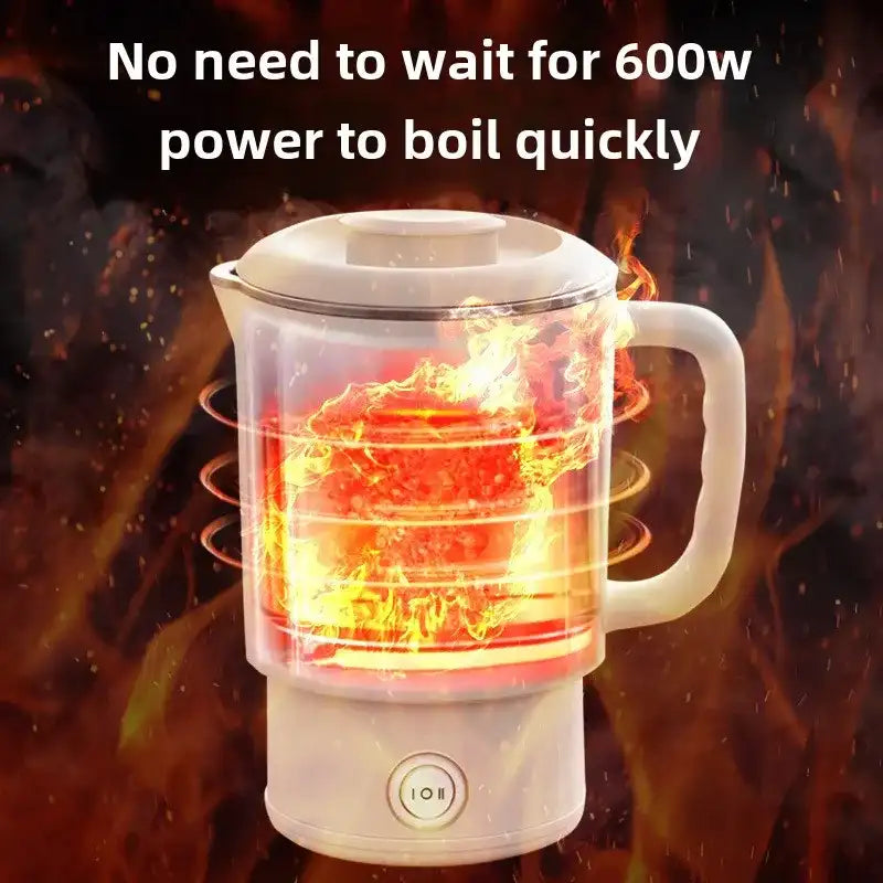 Portable Travel Folding Kettle – 304 Stainless Steel Compact Electric Boiler for Outdoor & Home ☕️