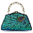 Luxury Peacock Beaded Sequin Evening Clutch – Elegant Diamond Shoulder Bag for Weddings, Parties & Special Events (2025 Edition)