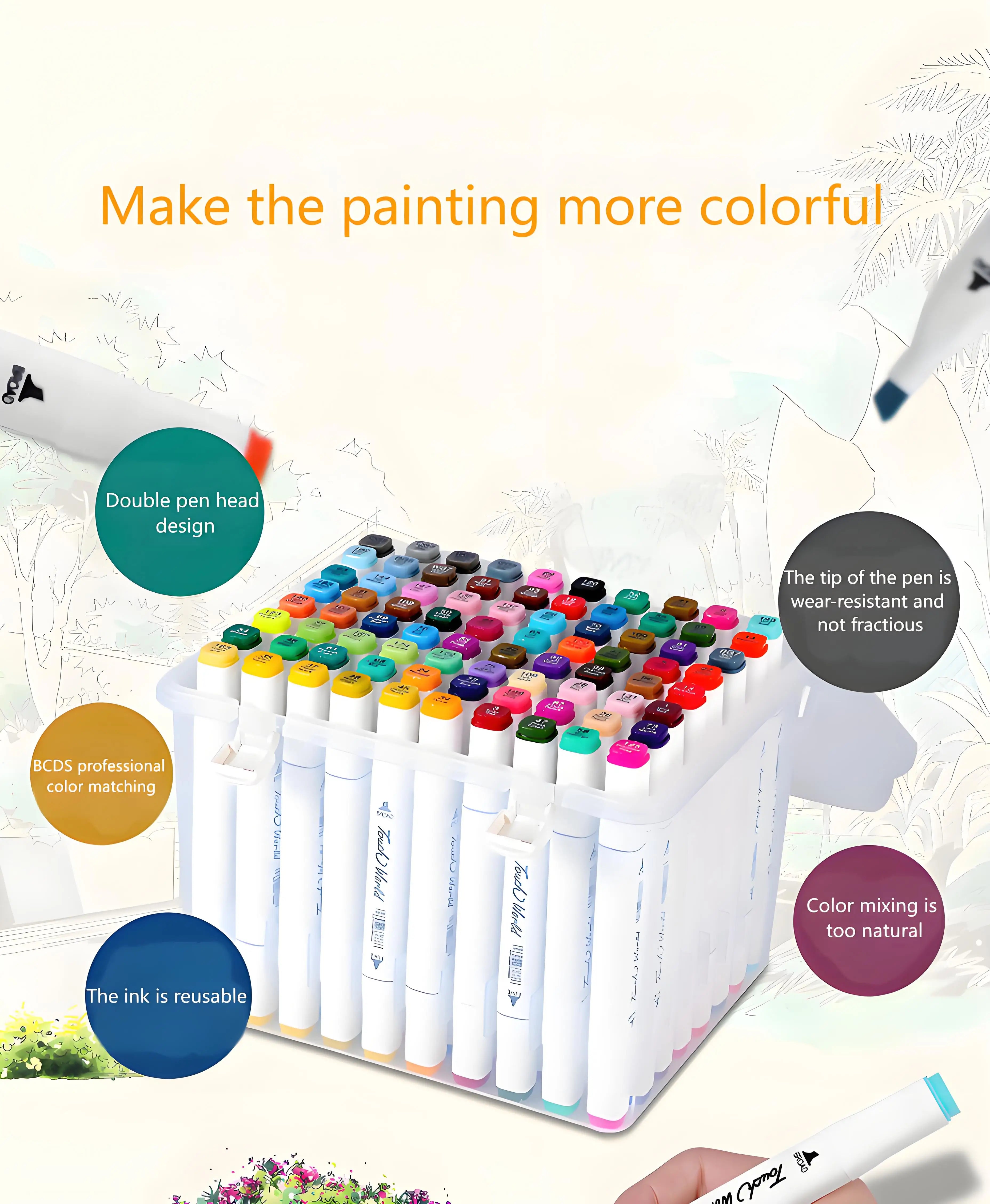 Dual Tip Marker Set – 48-Color Alcohol-Based Art Pens for Drawing, Sketching & Illustration 🎨