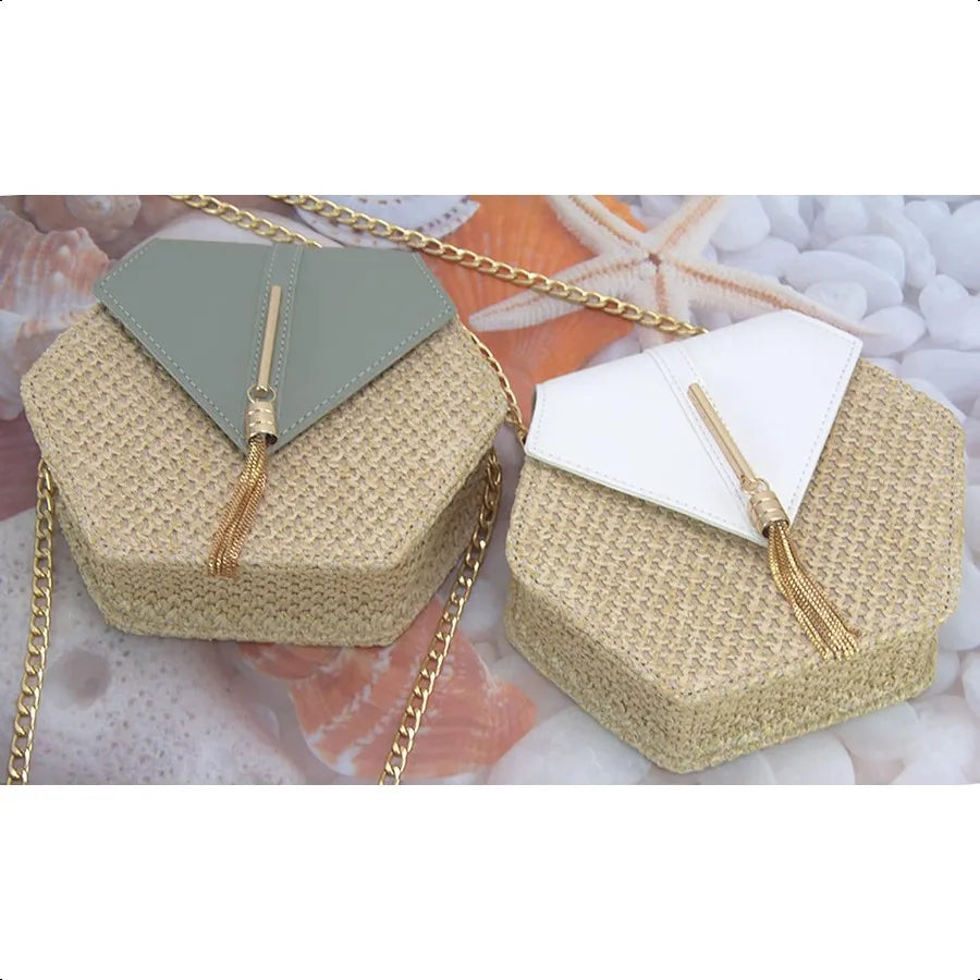 Cute Straw Shoulder Crossbody Bag for Women – Summer Woven Belt Bag Style