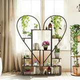 Heart-Shaped 6-Tier Metal Plant Stand Shelf – Indoor & Outdoor Display Rack for Plants