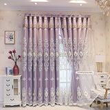 Vintage-Style Embroidered Dual-Layer Curtains – 3D Relief Pattern Window Drapes (Single Panel)