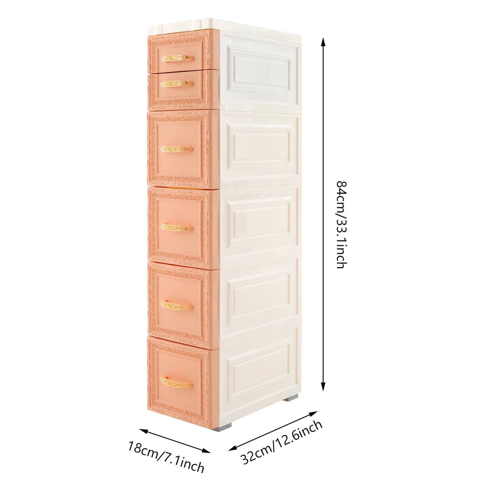 5-Tier Narrow Storage Cabinet with Wheels – Slim Tall Organizer for Bathroom & Small Spaces