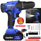 21 V Cordless Power Drill Set – Handheld Screwdriver Drill with 25 + 1 Torque Settings, 1.5Ah Li-Ion Battery & Fast Charger