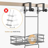 Over-the-Door 3-Tier Hanging Shower Caddy with Soap Holder & 4 Hooks – Rust-Proof Shelf for Bathroom Door