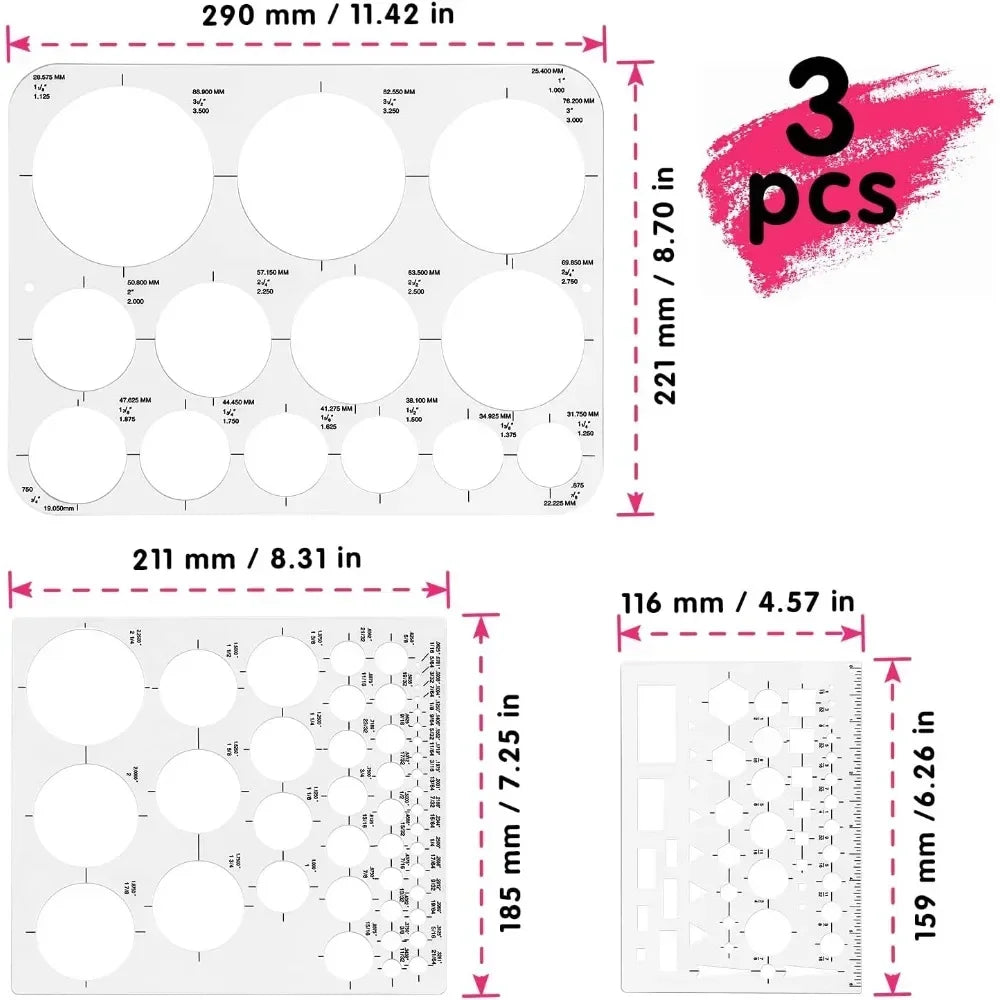 Drafting Building Templates – Large & Small Drawing Stencils for Office, School & Architectural Planning