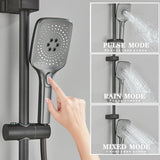 Grey Smart Digital Display Shower Faucet Set – Piano-Style Rainfall Bathroom System